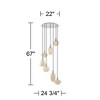 Possini Euro Design Myriad 23 3/4" Modern Pendant Chandelier Ceiling Light Fixture Dining Room Over Table Hanging 6-Light Chrome Finish Cognac Glass - 4 of 4