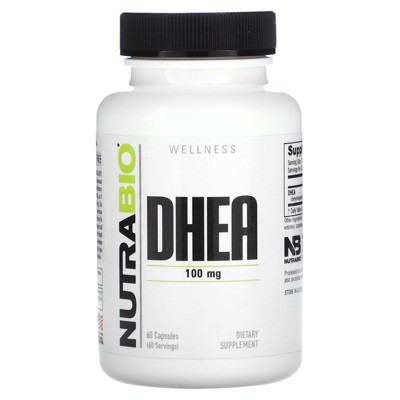 NutraBio DHEA, 100 mg, 60 Capsules