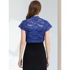 INSPIRE CHIC Women's Elegant Short Sleeve Sheer Floral Lace Shrug - 3 of 4