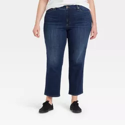 Women's High-Rise Slim Straight Fit Jeans - Universal Thread™ Dark Wash 24W