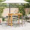 vidaXL Patio Bar Set Outdoor Garden Furniture Solid Wood Acacia and Poly Rattan - Gray 6 Piece - 3 of 4