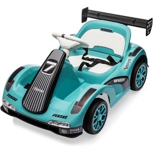 Kids Electric Go-Kart with 7AH Battery, Ride-On Race Car with Remote Control, Safety Belt, Slow Start, LED Headlights & Music - 1 of 4