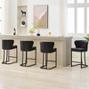 HYLEORY Counter Height Bar Stools 24'' Bar Stools Set of 2 Leather Bar Chairs Modern Upholered Barstools with Back for Kitchen Counter,Black - image 4 of 4