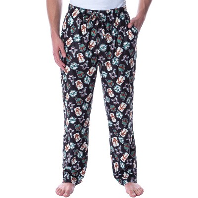 Star Wars Men's Boba Fett Pajama Pants Loungewear Sleep Bottoms Pants Black