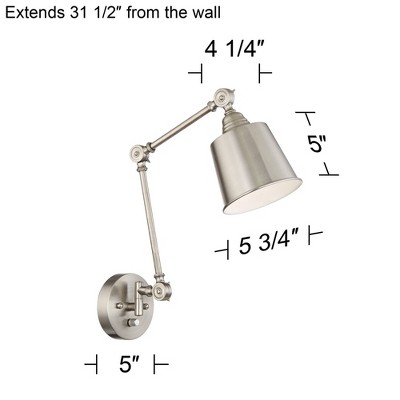 Mendes Brushed Nickel Adjustable Swing Arm Wall Lamp Set