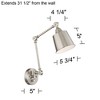 360 Lighting Mendes Modern Wall Lamps Set of 2 Brushed Nickel Plug-in 4 1/4" Light Fixture Up Down Adjustable for Bedroom Reading Living Room Hallway - 4 of 4