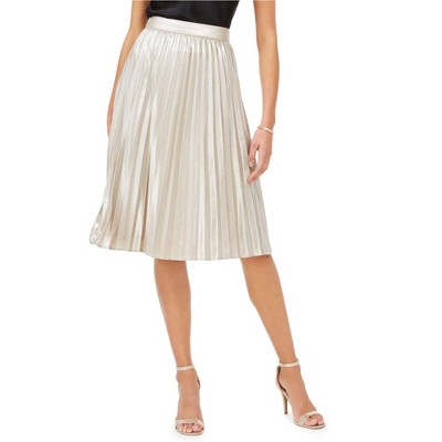 Adrianna Papell Womens Shimmer Pleated A-line Skirt