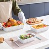 VEVOR Ceramic Baking Dish, 9" x 13", Bakeware Set of 3, Rectangular Casserole Dish Set, Baking Pans with Handles, Oven Secure, White - 2 of 4