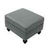 Benito 26.5" Wide Contemporary Genuine Leather Ottoman for Living Room | ARTFUL LIVING DESIGN - 4 of 4