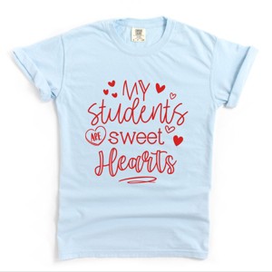 My Students Are Sweet Hearts - Women's Garment Dyed Graphic T-Shirt - 1 of 4