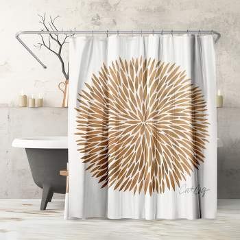 Americanflat 71" x 74" Shower Curtain, Rose Gold Burst by Cat Coquillette