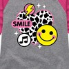 Girls' - Instant Message - Y2K Heart Shirt Tail Raglan Graphic T-shirt - 2 of 4