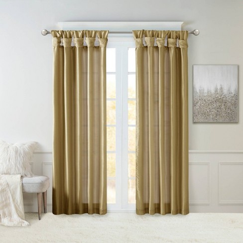 84 X50 Lillian Twisted Tab Lined Light Filtering Curtain Panel Taupe Target