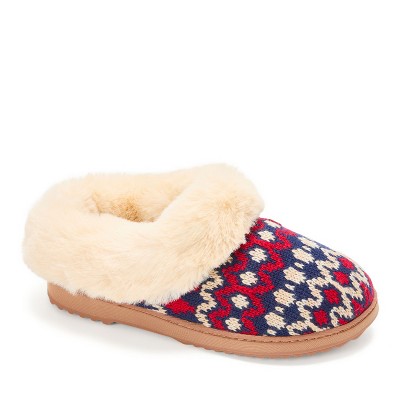 Dearfoams Women's Hannah Festive Knit Clog House Shoe Slipper