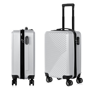 Oumilen Carryon 20" Hardside Suitcase ABS Spinner Luggage with Lock - Crossroad in Silver - 1 of 1