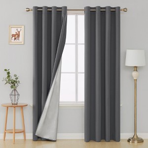 Deconovo Silver Coated Thermal Blackout Curtains (2 Panels) - 1 of 4