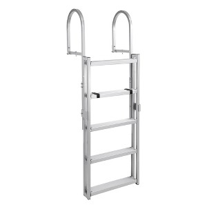 5-Step Dock Ladder Height Adjustable 51-63 inch Aluminum Boat Ladder 350lbs Load - 1 of 4