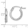 Black Bow Jewelry 2.5mm, Satin, Diamond Cut Sterling Silver Hoops - 15mm (9/16 Inch) - 4 of 4