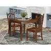 HomeStock 3-Piece Mahogany Finish Square Solid Wood Top Dining Table Set - 2 of 4