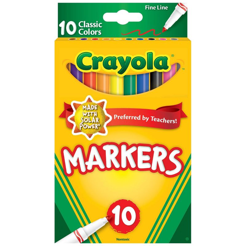 Crayola 10ct Kids Fine Line Markers Classic Colors, 1 of 7