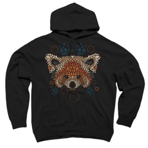 Adult Design By Humans Red Panda Face By LetterQ Pullover Hoodie - 1 of 3