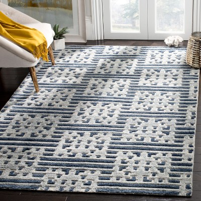 Hand-Knotted Medallion Wool & Cotton 8' x 10' Blue Area Rug