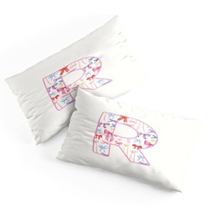 Deny Designs April Lane Art Fancy Bow Monogram R Microfiber Printed Pillow Sham - 1 of 3