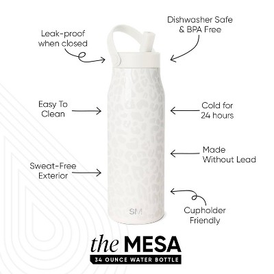 Simple Modern 34oz Mesa Leopard Water Bottle Cream