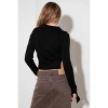 Slickblue Women's Cut Out Collared Crop Sweater, V-Neck, Long Sleeve, Lightweight Top, Size S-L, Color Options - 4 of 4