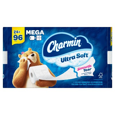  Charmin Ultra Strong Toilet Paper, 16 Mega Rolls = 64 Regular  Rolls : Health & Household