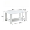 FONTOI Dining Table, Rectangular Dining Table with Open Shelf, Double-Layered Center Table for Home Office, White, 21.7"*16.5"*35.4" - 2 of 4