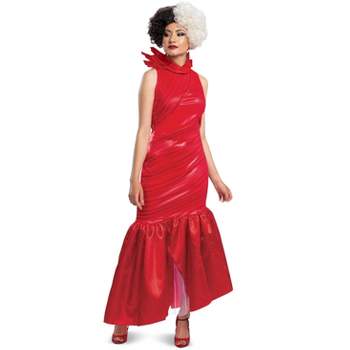 Cruella de Vil Cruella Live Action Red Dress Classic Adult Costume, Small (4-6)