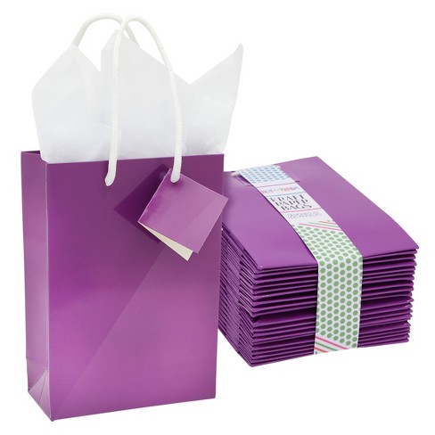 purple gift bags bulk