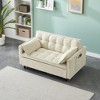 54.3'' Fabric 2-Seater Sofa Bed with 2 Pillows, Solid Wood Frame and High-Density Sponge Cushioning - 3 of 4
