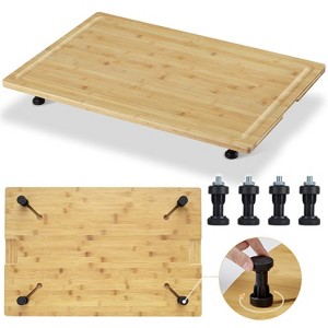 Bamboo Stovetop Cover Cutting Board with Legs and Juice Grooves, 30x20 Extra Large Cooktop Protector Noodle Board Stove Top Cover for Gas, Electric - 1 of 4