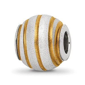 Black Bow Jewelry Sterling Silver & 14k Yellow Gold Plated Laser Cut Bead Charm - 1 of 4