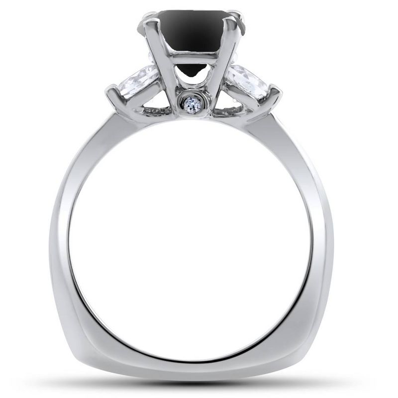 Pompeii3 1 3/8ct Black Diamond Engagement Accent Anniversary Ring 14k White Gold, 4 of 6