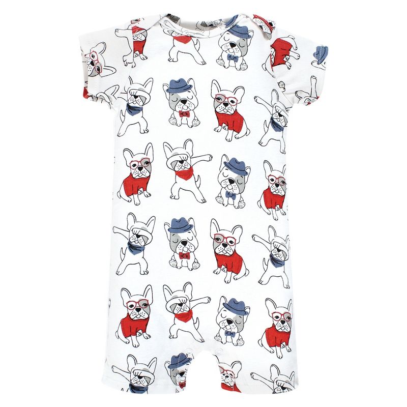 Hudson Baby Infant Boy Cotton Rompers, Boy Whimsical Dog, 5 of 6