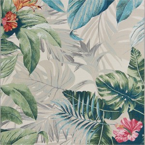 Unique Loom    Outdoor Botanical Kula Area Rug - 1 of 4