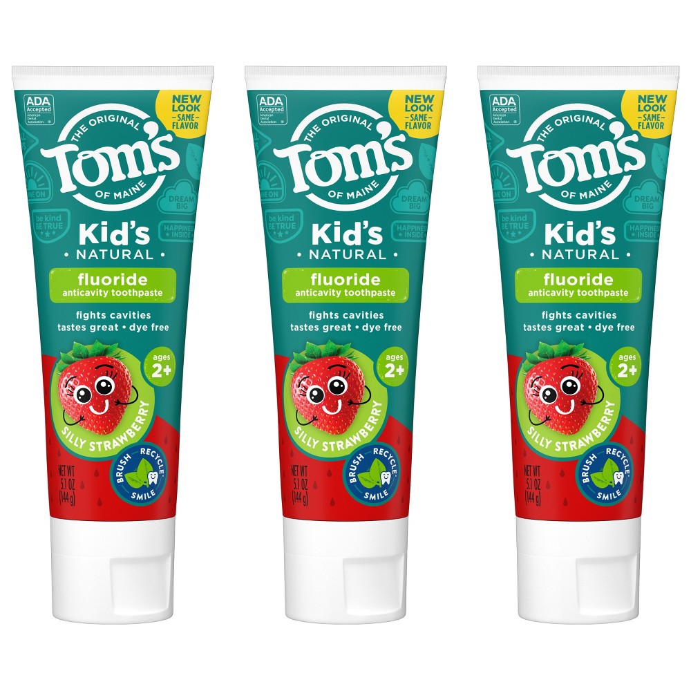 Photos - Toothpaste / Mouthwash Tom's of Maine Anticavity Children's Silly Toothpaste - Strawberry - 3pk/5