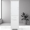 Tall Bathroom Storage Cabinet with 2 Drawers and 1 Door, Freestanding MDF Cabinet with Adjustable Shelf, Anti-Tip Device - 3 of 4