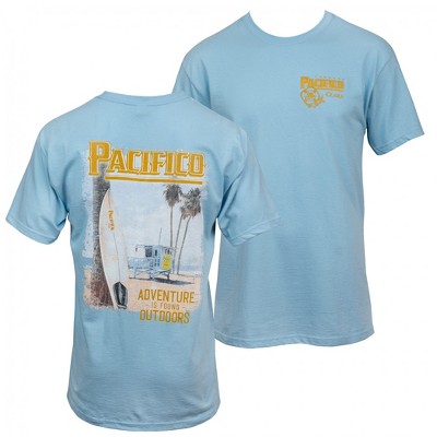 Mens Pacifico Adventure Is Out There Beach Front and Back Print T-Shirt