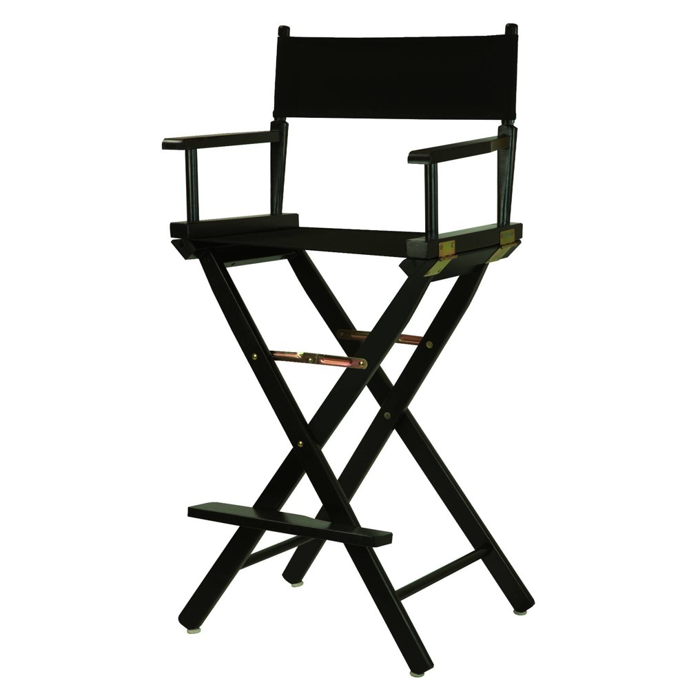 Bar-Height Director's Chair - Black Frame, Black Canvas