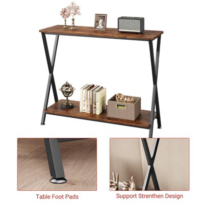 Narrow Console Table – Tier Storage Shelf Sofa Table (for Living Room/Hallway/Bedroom)
