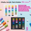 Ohuhu Acrylic Paint Markers Cotton-core: 36 Colors Dual Tips (Brush & Fine) Paint Pens High Opacity Acrylic Markers Waterproof Lightfast - 2 of 4