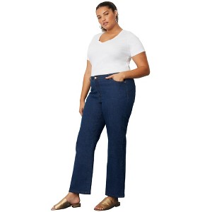 June + Vie by Roaman's Women's Plus Size June Fit Boyfriend Jeans - 1 of 4