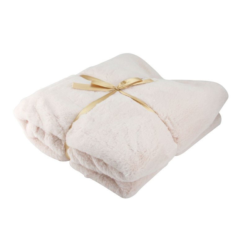 Northlight 50" x 60" Soft Faux Fur Throw Blanket - Pink, 2 of 4