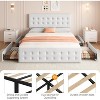 Bed Frame with 4 Storage Drawers, Linen Upholstered Platform Bed Frame with Wooden Slats Support, Button Tufted Design - 4 of 4