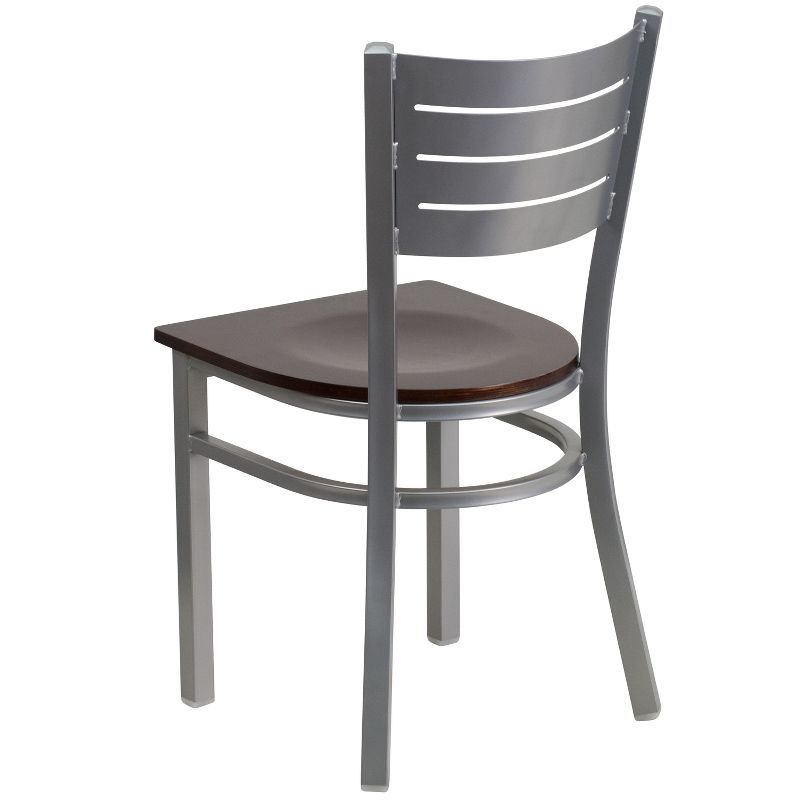 Flash Furniture Silver Slat Back Metal Restaurant Chair, 4 of 8