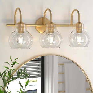 PAIHOME Wall Lights, Vanity Wall Sconce with Clear Glass Globe for Bedside, Living Room, Modern Bathroom Light Fixtures over Mirror - 1 of 4